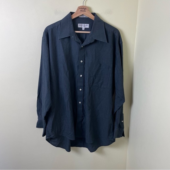 Givenchy Monsieur Blue/Gray Button Up Designer Shirt SZ 17 34/35 - Picture 2 of 9